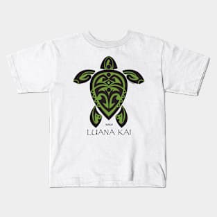 Black & Green Tribal Turtle Tattoo / Luana Kai Kids T-Shirt